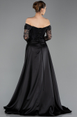 Robe de Soirée Longue Dantelle Noir ABU5723