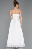Tenue de Soirée Midi Dantelle Blanc ABK2538