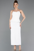Robe de Cérémonie Midi Blanc ABK2539