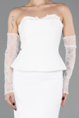 Robe de Cérémonie Midi Blanc ABK2539