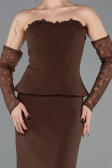 Robe de Cérémonie Midi Brun ABK2539
