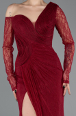 Robe De Soirée Dantelle Longue Rouge Bordeaux ABU5618