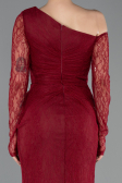 Robe De Soirée Dantelle Longue Rouge Bordeaux ABU5618