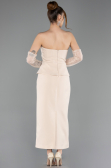 Robe de Cérémonie Midi Beige ABK2539