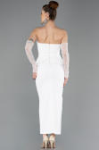Robe de Cérémonie Midi Blanc ABK2539