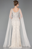 Robe de Soirée Longue Pierreux Beige ABU5751