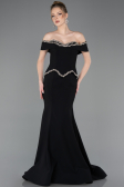 Robe Queue de Poisson Longue Noir ABU5755
