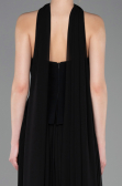 Robe de Soirée Longue Mousseline Noir ABU5757