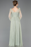 Robe de Soirée Longue Dantelle Menthe ABU5797