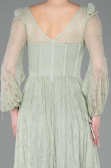 Robe de Soirée Longue Dantelle Menthe ABU5797