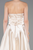 Robe de Soirée Longue Satin Beige ABU5767
