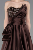 Robe de Soirée Longue Satin Brun ABU5767