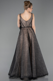 Robe de Soirée Longue Dantelle Noir ABU5778