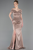 Robe de Soirée Longue Satin Vison ABU5785