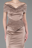Robe de Soirée Longue Satin Vison ABU5785