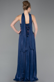 Robe de Soirée Longue Mousseline Bleu Marine ABU5786