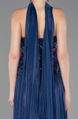 Robe de Soirée Longue Mousseline Bleu Marine ABU5786
