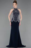 Robe de Soirée Longue Bleu Marine ABU5787