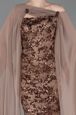 Robe de Soirée Longue Squameuse Cuivre ABU5790