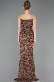 Robe de Soirée Longue Squameuse Cuivre ABU5790