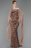 Robe de Soirée Longue Squameuse Cuivre ABU5790