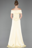 Robe de Soirée Longue Satin Jaune ABU5792