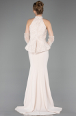 Robe de Soirée Longue Beige ABU5787