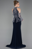 Robe de Soirée Longue Bleu Marine ABU5787