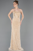 Robe De Soirée Perlé Longue Or ABU5511