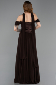 Robe De Soirée Mousseline Longue Brun ABU5327