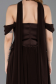 Robe De Soirée Mousseline Longue Brun ABU5327