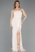 Robe De Soirée Dantelle Longue Beige ABU5603