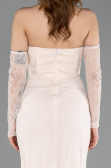Robe De Soirée Dantelle Longue Beige ABU5603