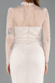Robe de Soirée Longue Dantelle Beige ABU5823