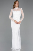 Robe de Soirée Longue Dantelle Blanc ABU5823