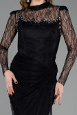 Robe de Soirée Longue Dantelle Noir ABU5823