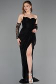 Robe de Soirée Longue Dantelle Noir ABU5770