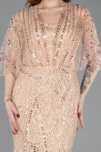 Robe de Soirée Longue Perlé Or ABU5798
