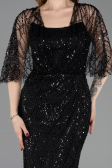 Robe de Soirée Longue Perlé Noir ABU5798