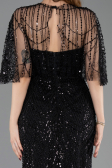 Robe de Soirée Longue Perlé Noir ABU5798