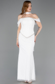 Robe de Soirée Longue Dantelle Blanc ABU5839