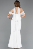 Robe de Soirée Longue Dantelle Blanc ABU5839