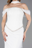 Robe de Soirée Longue Dantelle Blanc ABU5839