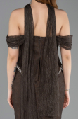 Robe de Soirée Longue Dantelle Brun ABU5839