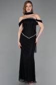 Robe de Soirée Longue Dantelle Noir ABU5839