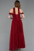 Robe de Soirée Longue Dantelle Rouge Bordeaux ABU5799