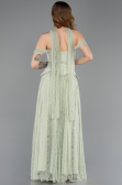 Robe de Soirée Longue Dantelle Menthe ABU5799