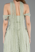 Robe de Soirée Longue Dantelle Menthe ABU5799