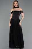 Robe de Soirée Longue Dantelle Noir ABU5799