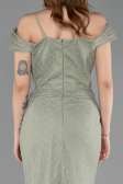 Robe de Soirée Longue Dantelle Menthe ABU5841